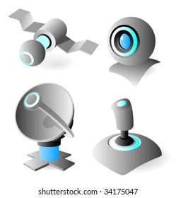 Icons for telecommunication. Vector illustration.