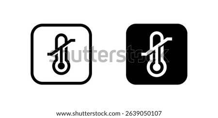 Icons for temperature limitation, essential for indicating required temperature ranges for sensitive goods during transport and storage, often seen on food and pharma packaging.