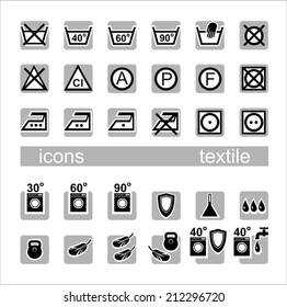 Icons, textile. Icons indicating the category of tissue. 