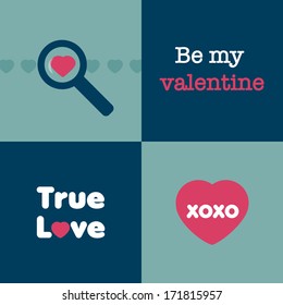 Icons and texts about love