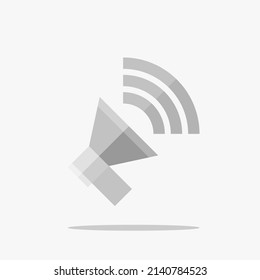 Icons that increase and decrease the sound. An icon showing mute. A set of sound icons with different signal levels in flat style. Vector.