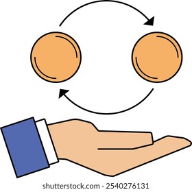 Iconos que representan divisas, cambio de divisas y conversión de efectivo