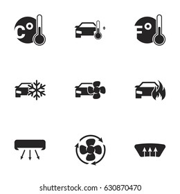 Icons for theme air conditioning. White background