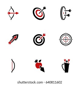 Icons for theme archery , vector, icon, set. White background