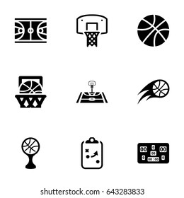 Icons for theme basketball , vector, icon, set. White background