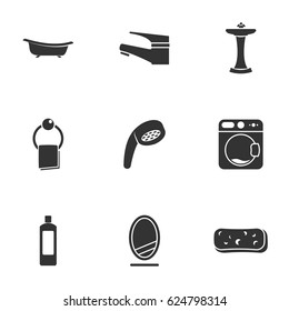 Icons for theme bathroom. White background