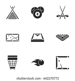 Icons for theme billiards , vector, icon, set. White background