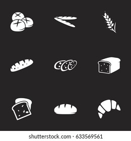 Icons for theme Bread. Black background