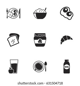 Icons for theme breakfast. White background