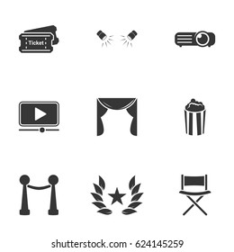 Icons for theme Cinema. White background