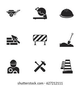 Icons for theme construction works. White background