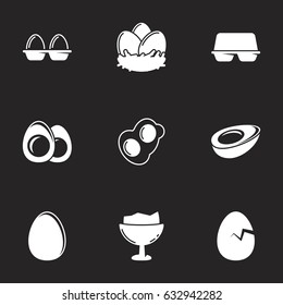 Icons for theme Egg. Black background