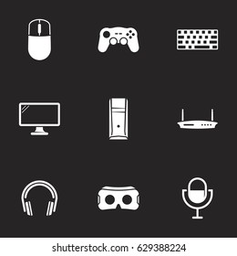 Icons for theme Game icons. Black background