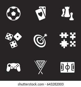 Icons for theme games, vector, icon, set. Black background