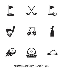 Icons for theme golf, vector, icon, set. White background