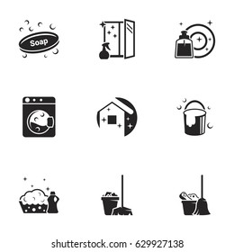 Icons for theme House Cleaning. White background