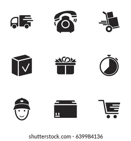 Icons for theme Logistic and delivery product. White background