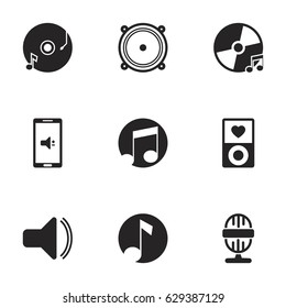 Icons for theme music. White background