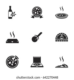 Icons for theme pizza , vector, icon, set. White background