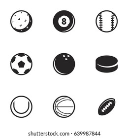 Icons for theme Sports balls. White background, vector, icon, set