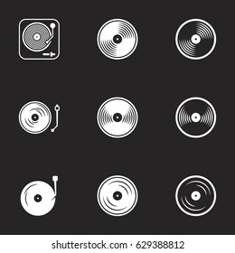 Icons for theme vinyl. Black background