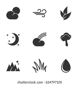 Icons for theme weather,nature. White background