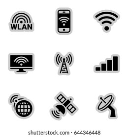 Icons for theme wireless network, vector, icon, set. White background