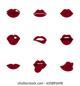 Icons for theme women's lips