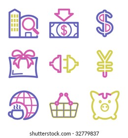 Icons three colours set 24