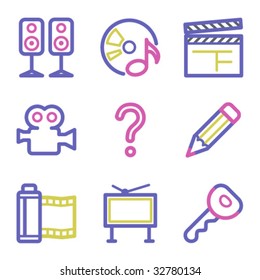 Icons three colours set 28