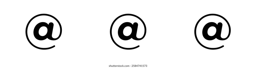 At icons in three different stroke lines