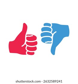 Icons for thumb up and thumb down gestures