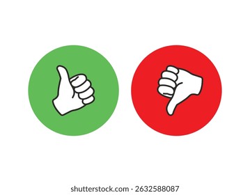 Icons of thumb up and thumb down hands