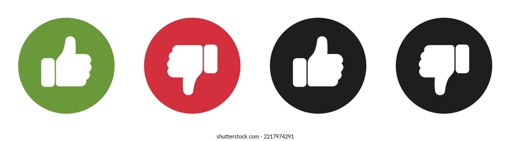 Los iconos se abalanzan y se abalanzan. Me gusta y no le gusta la colección de iconos.  Estilo plano - vector de stock. 