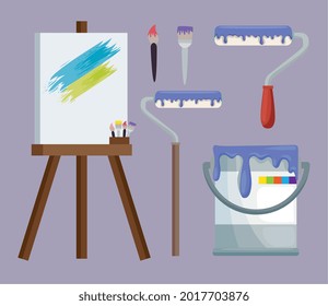 icons with tools of the artist