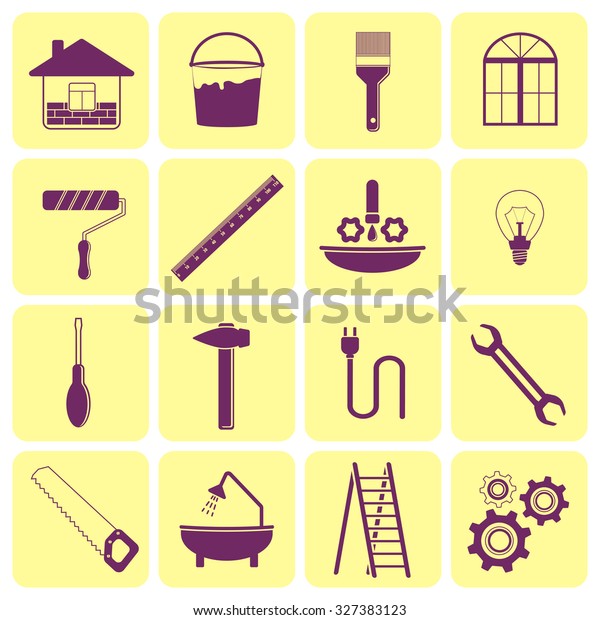 icons of tools for repair of\
house