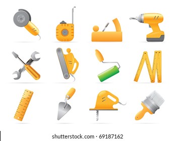 Icons for tools. Vector illustration.