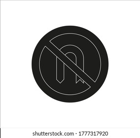 icons of traffic sign forbidden U turn. illustration for web and mobile design.