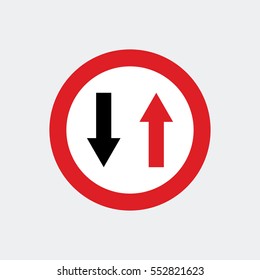 icons of traffic signs of priority to the opposite direction. illustration for web and mobile design