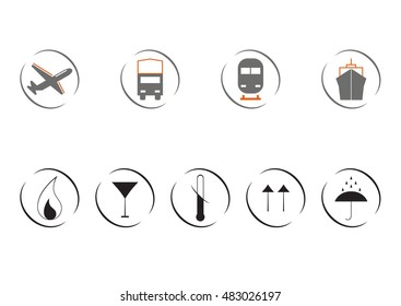 Icons of transport and cargo marking