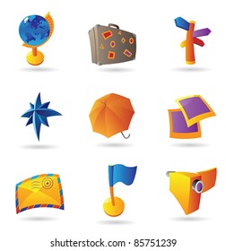 Icons for travel and leisure. Vector illustration.