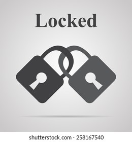 Icons two locks with a hole on a gray background vector
