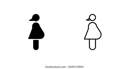 Ícones de duas mães de gravidez para a maternidade e o bebê. Representar a maternidade e o cuidado.