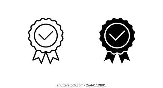 Ícones de dois selos de roseta para prêmios e reconhecimento. Representar qualidade e honra.