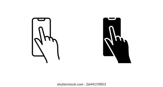 Icons of two touching phones for tech and communication. Represent contact and interaction.