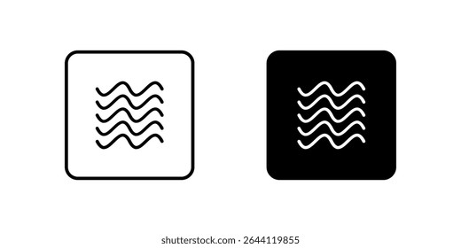 Icons of two wave waters for weather and marine tools. Represent flood and sea.