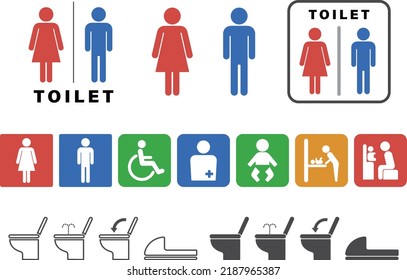 Icons Used Restroom Signage Stock Vector (Royalty Free) 2187965387 ...