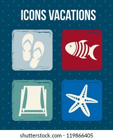 icons vacations over blue background. vector illustration