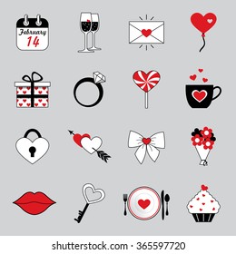 Icons for Valentine's Day.