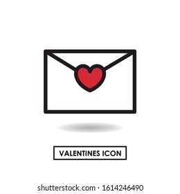 Icons for Valentine's day. Love icon. Icon of a love letter.